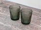 Set of 2 Smoke Tinted Patterned Tumbler Glasses