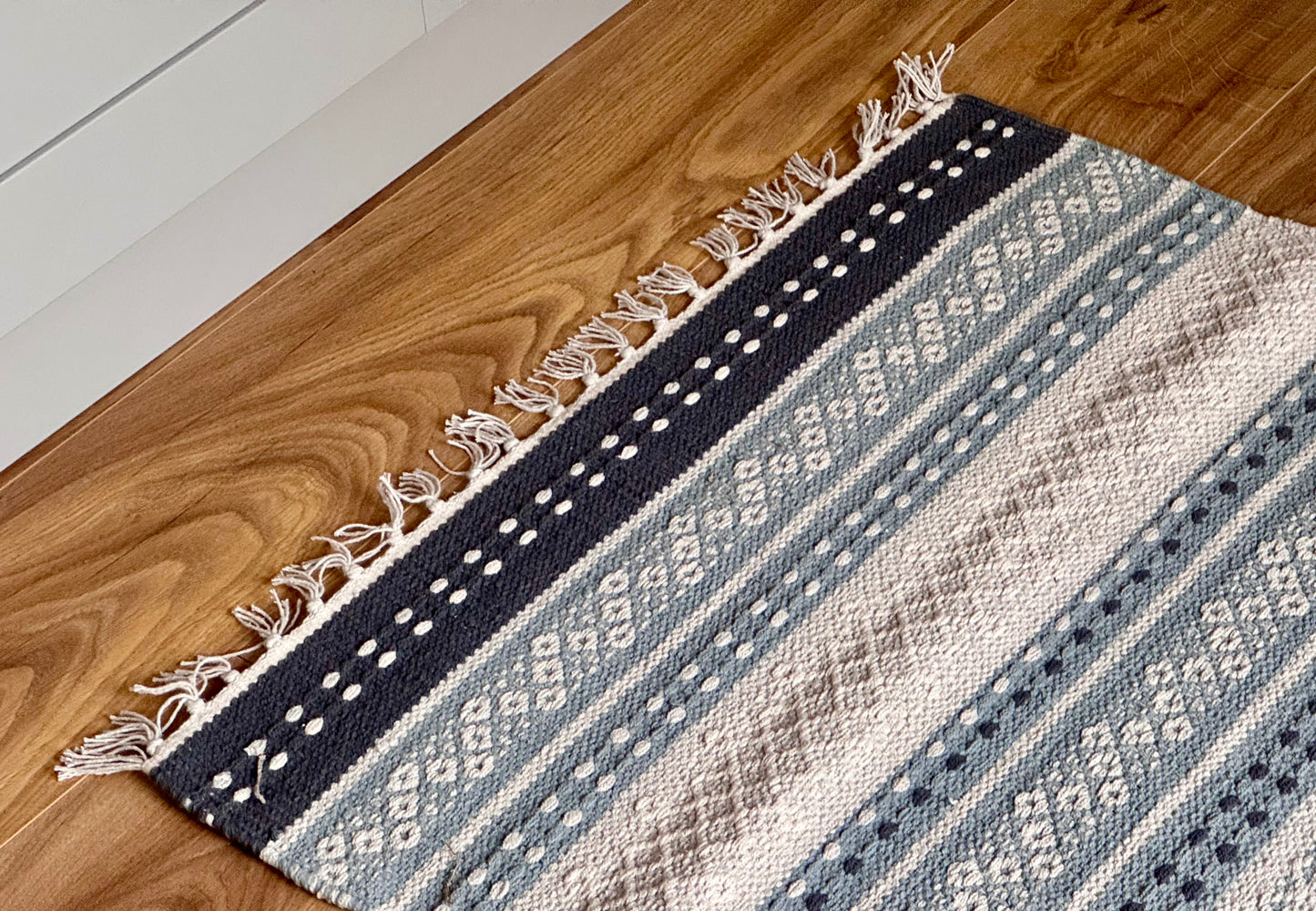 Grey Patterned Rug, 69cm x 114cm