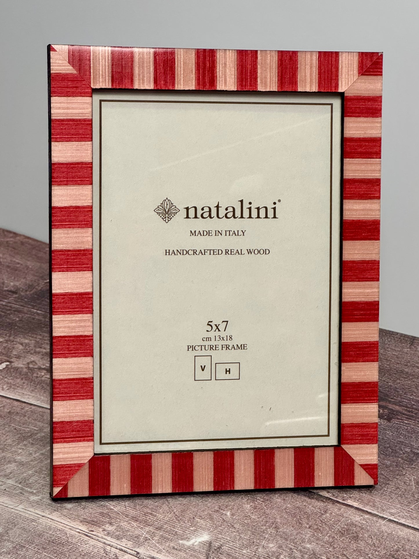 Natalini Red and Pink Striped Photo Frame 5 x 7