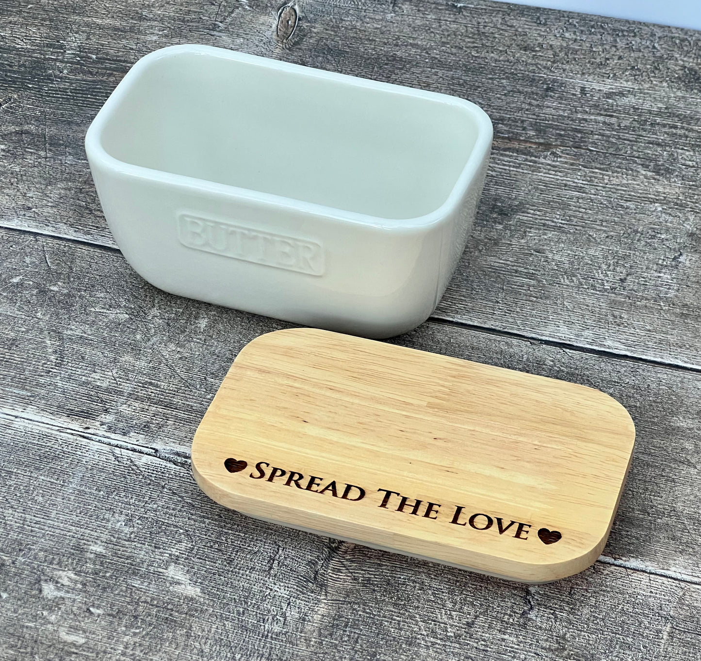 Spread the Love White Butter Dish