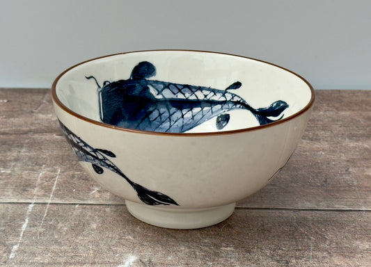 Koi Fish Patterned Serving Bowl, 15.5cm