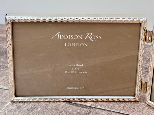 Addison Ross Silver Plated Honeycomb Double Frame, 4 x 6