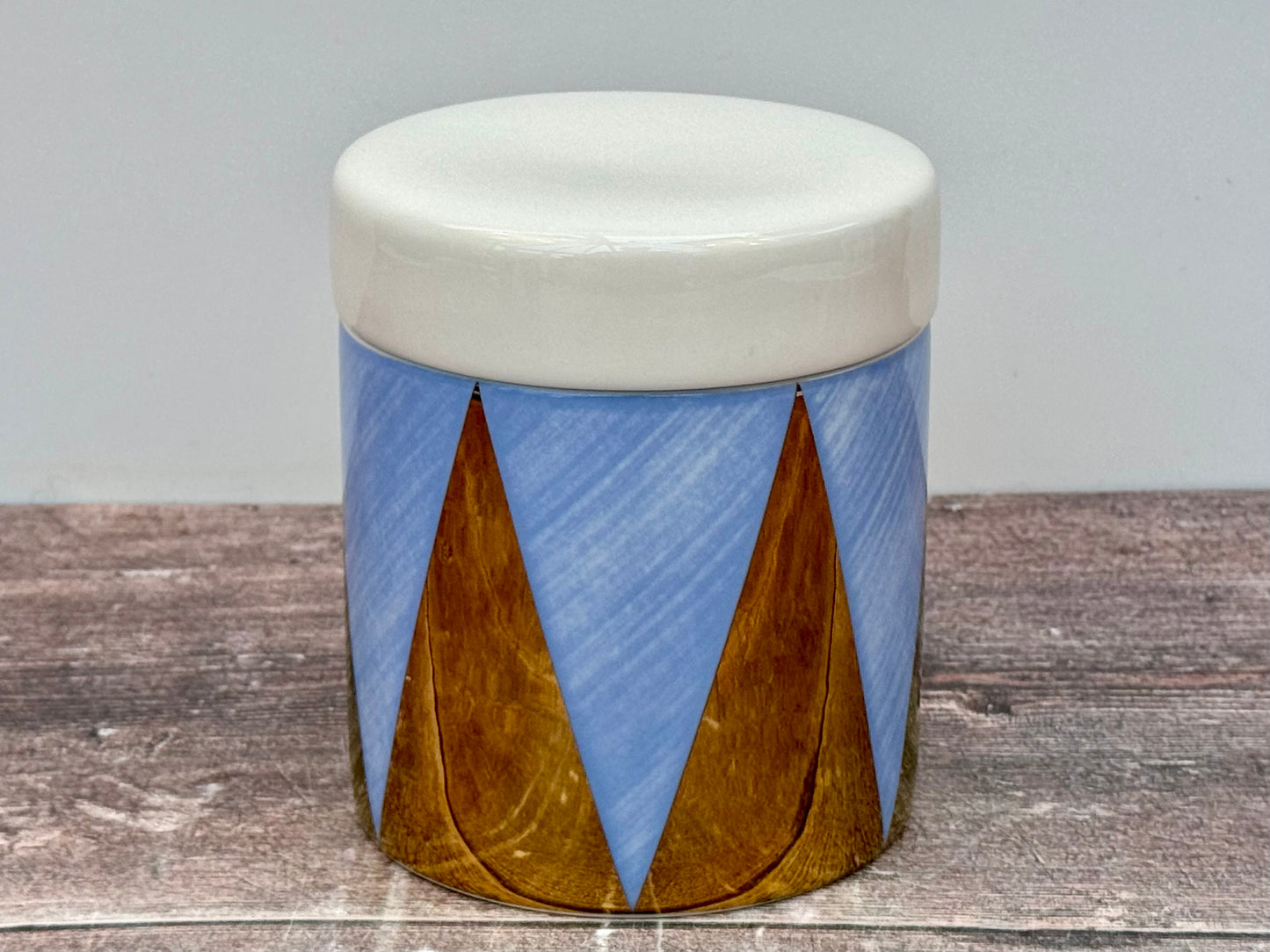 Blue and Gold Patterned Storage Container, 13cm