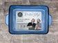 Hairy Bikers Large Blue Rectangular Baking Dish with Blue Rim, 33.5cm