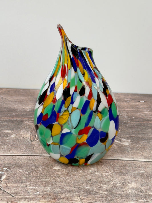 Small Handmade Murano Glass Vase, Design 18