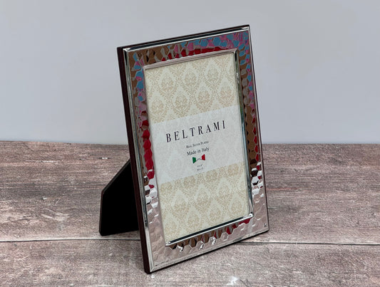 Beltrami Silver Plated Hexagonal Patterned Photo Frame 4 x 6