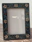 Hand Painted Photo Frame 4’ x 6’ - Black and Pink Flower Design