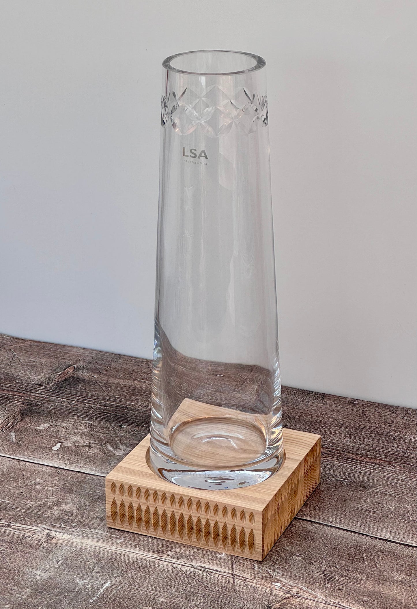 LSA Tatra Wood and Glass Vase