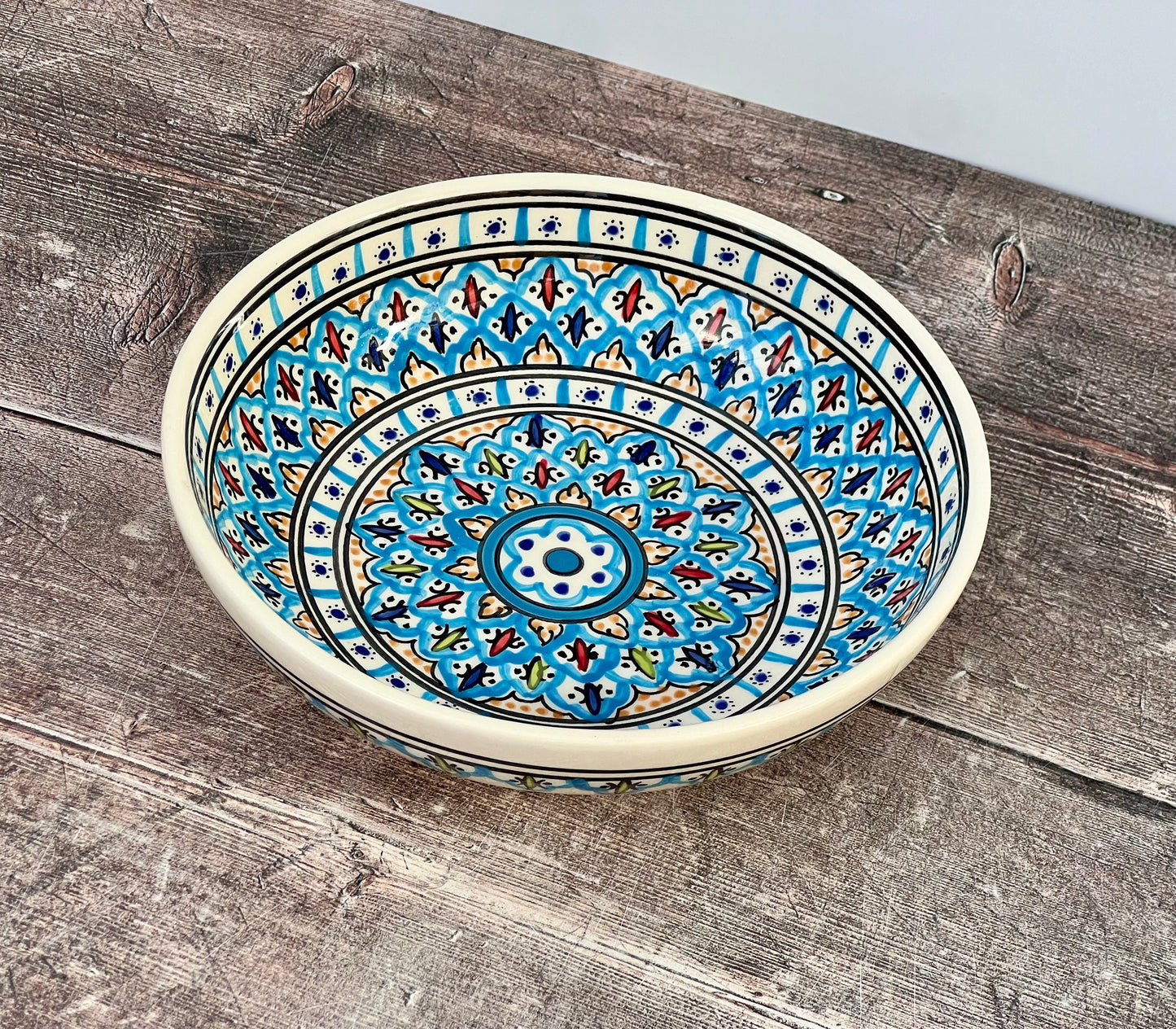 Blue Patterned Bowl, 20cm