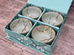 Tokyo Design Studio Set of 4 Green Flower Patterned Bowls, 13cm