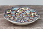 Dark Blue Patterned Flower Shaped Plate, 24cm