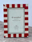 Natalini Red and White Stripe Border Photo Frame 4 x 6