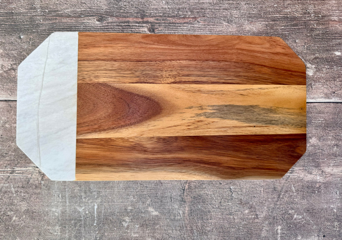 Marble and Acacia Wood Cheese/Serving Board