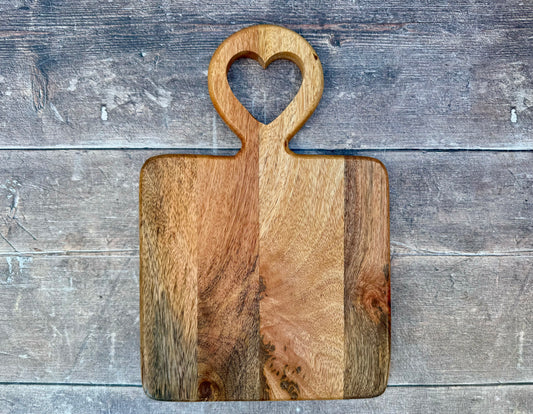 Heart Patterned Wood Serving/Chopping Board