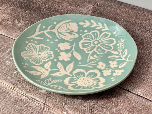 Flower Patterned Plate, 21cm