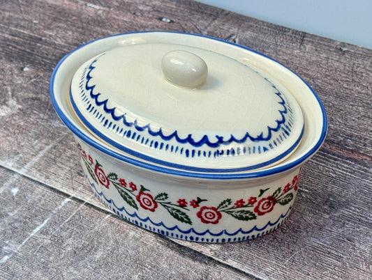 Rose Garland Patterned Butter Dish