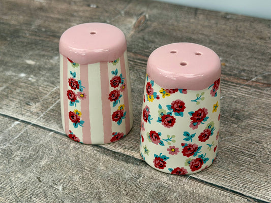 Cath Kidston Rose Flower Patterned Salt and Pepper Shakers
