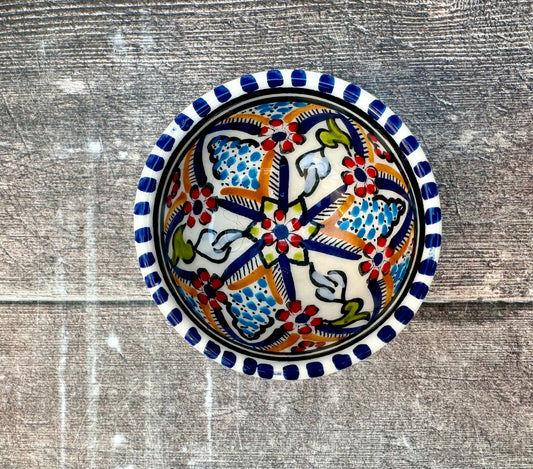 Blue Patterned Dipping Bowl, 7.5cm