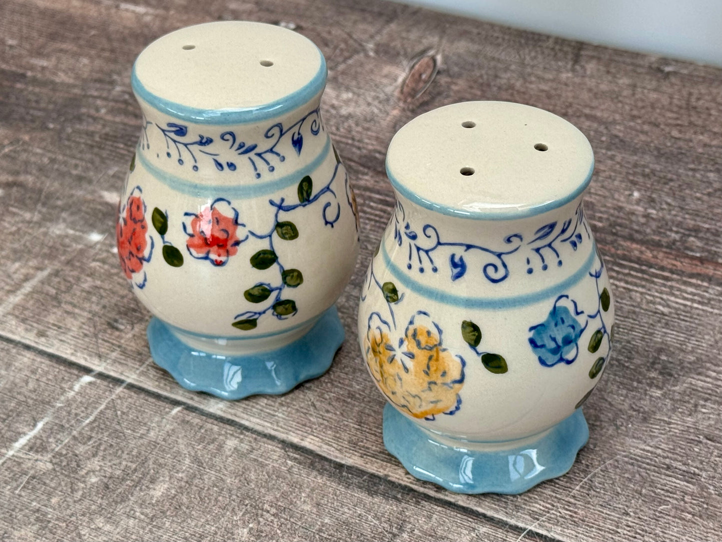 Flower Patterned Salt and Pepper Shakers