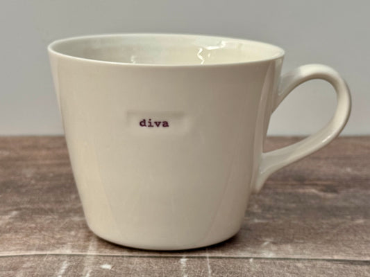 White ‘diva’ Mug