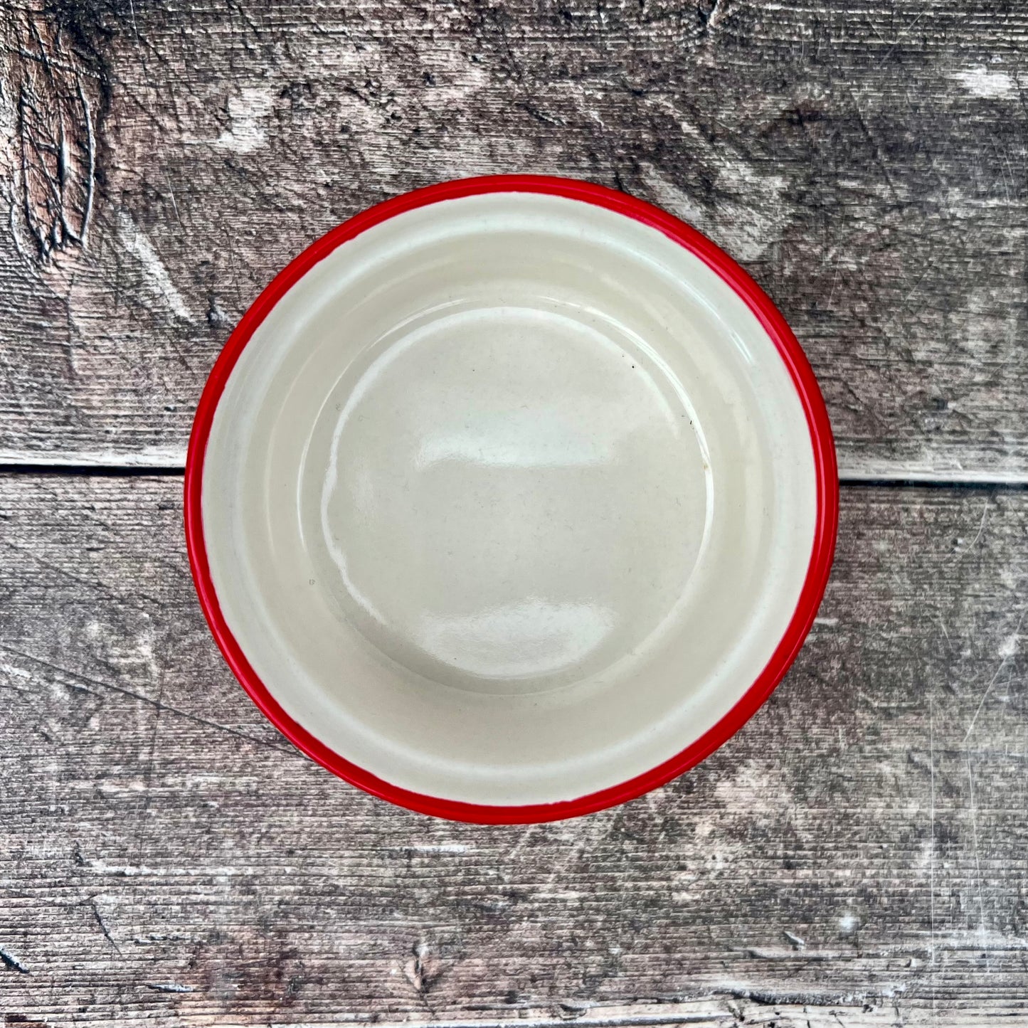 Red Swirl Patterned Round Ramekin, 9cm