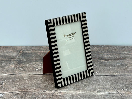 Natalini Black and White Striped Photo Frame 4 x 6