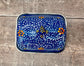 Handpainted Blue Swirl Patterned Butter Dish