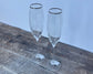 Set of 2 Peony Pattern Champagne Flute Glasses