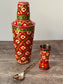 Hand painted Cocktail Shaker Set - Red