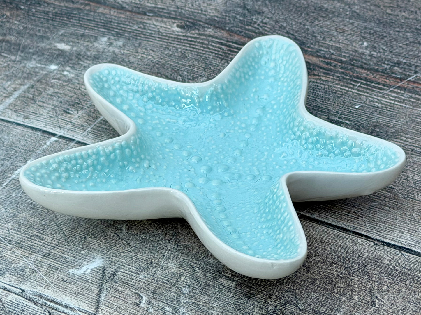 Small Pale Blue Starfish Shaped Dish, 16.5cm
