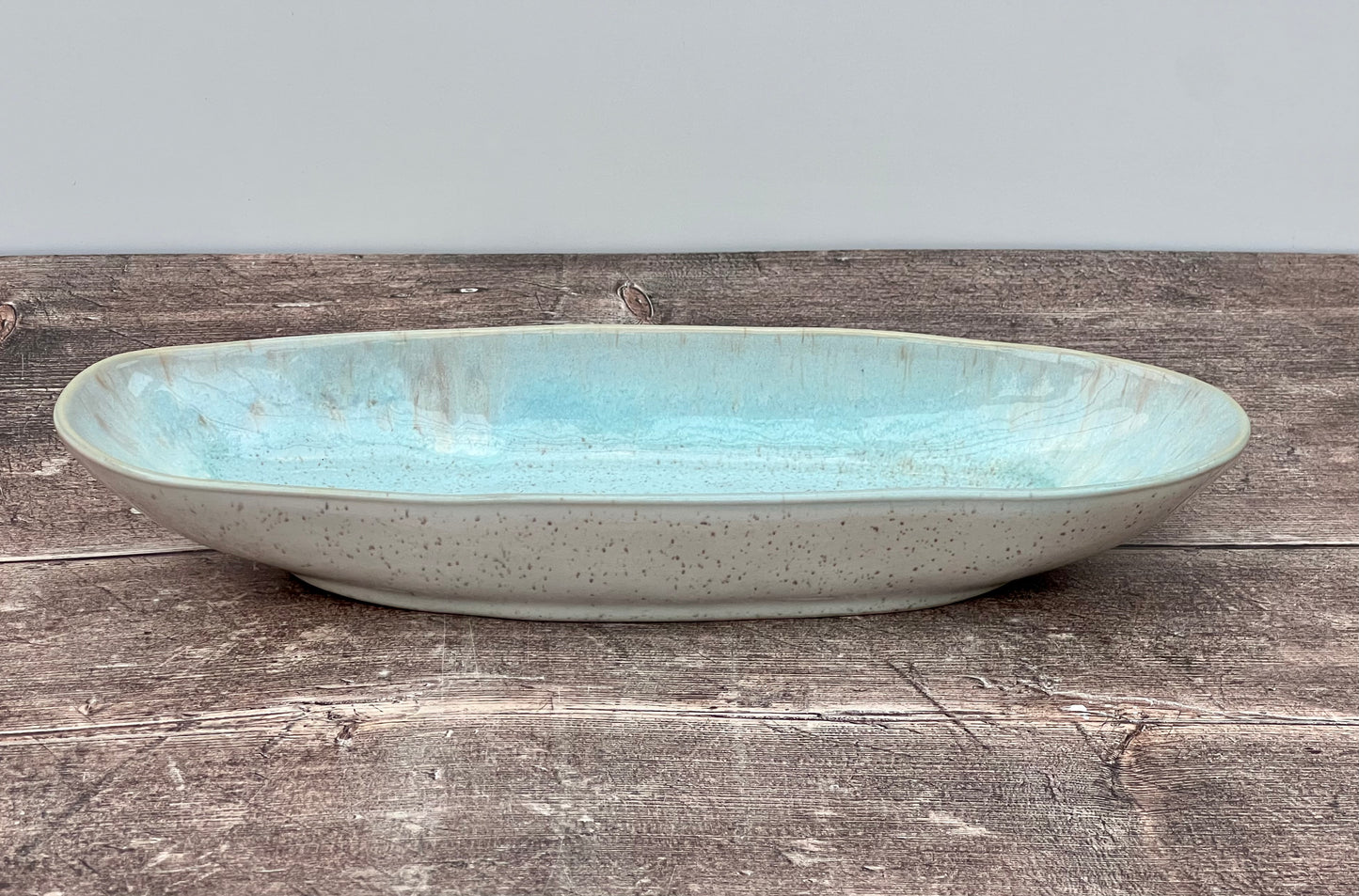 Sea Blue Design Baguette Shape Serving Platter/Dish, 33.5cm