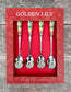 William Morris Red Patterned Golden Lily Teaspoons