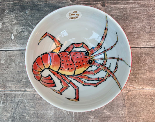 Tokyo Design Studio Red Lobster Patterned Serving Bowl, 18.5cm