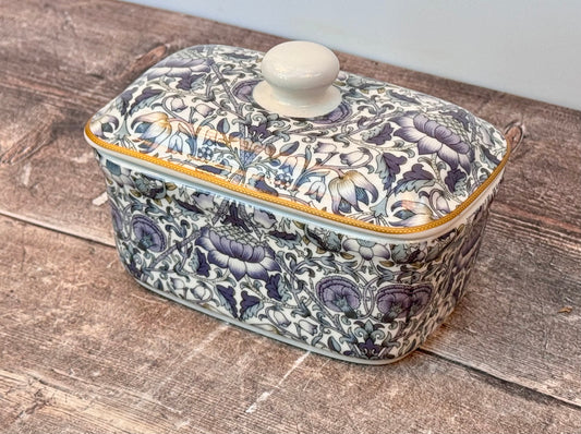 William Morris Purple Lodden Floral Patterned Butter Dish