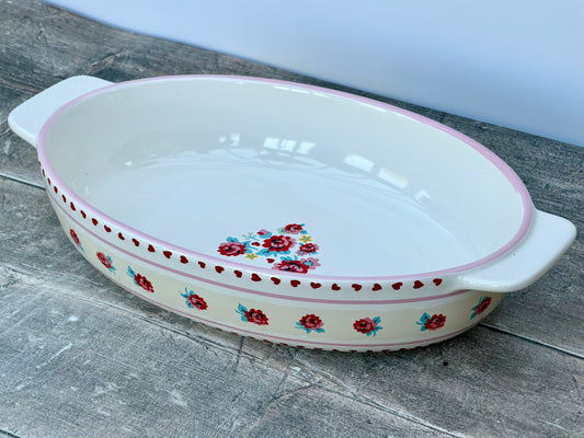 Cath Kidston Flower Patterned Oval Baking Dish, 30cm