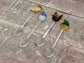 Set of 4 Glass Christmas Patterned Spoon Set