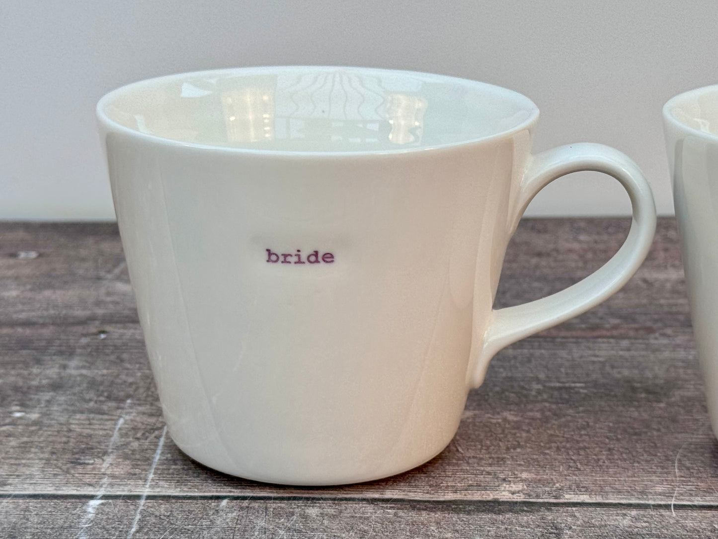 White ‘bride’ and ‘groom’ Mugs, 350ml