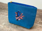 Blue Velvet Beaded Octopus Design Pouch