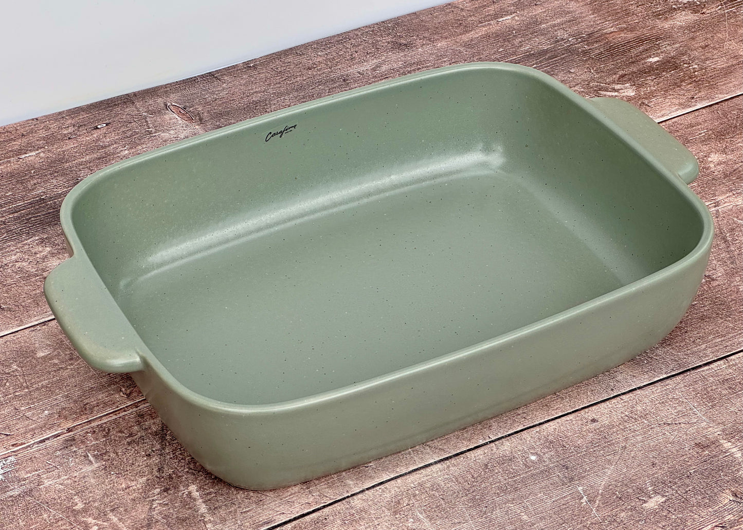 Green Rectangular Baking Dish with Handles, 41cm