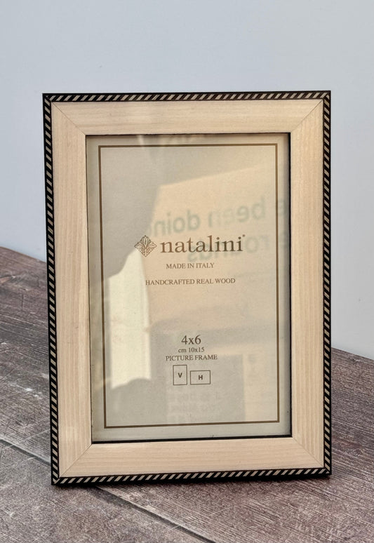 Natalini Cream with Diagonal Border Trim Photo Frame 4 x 6