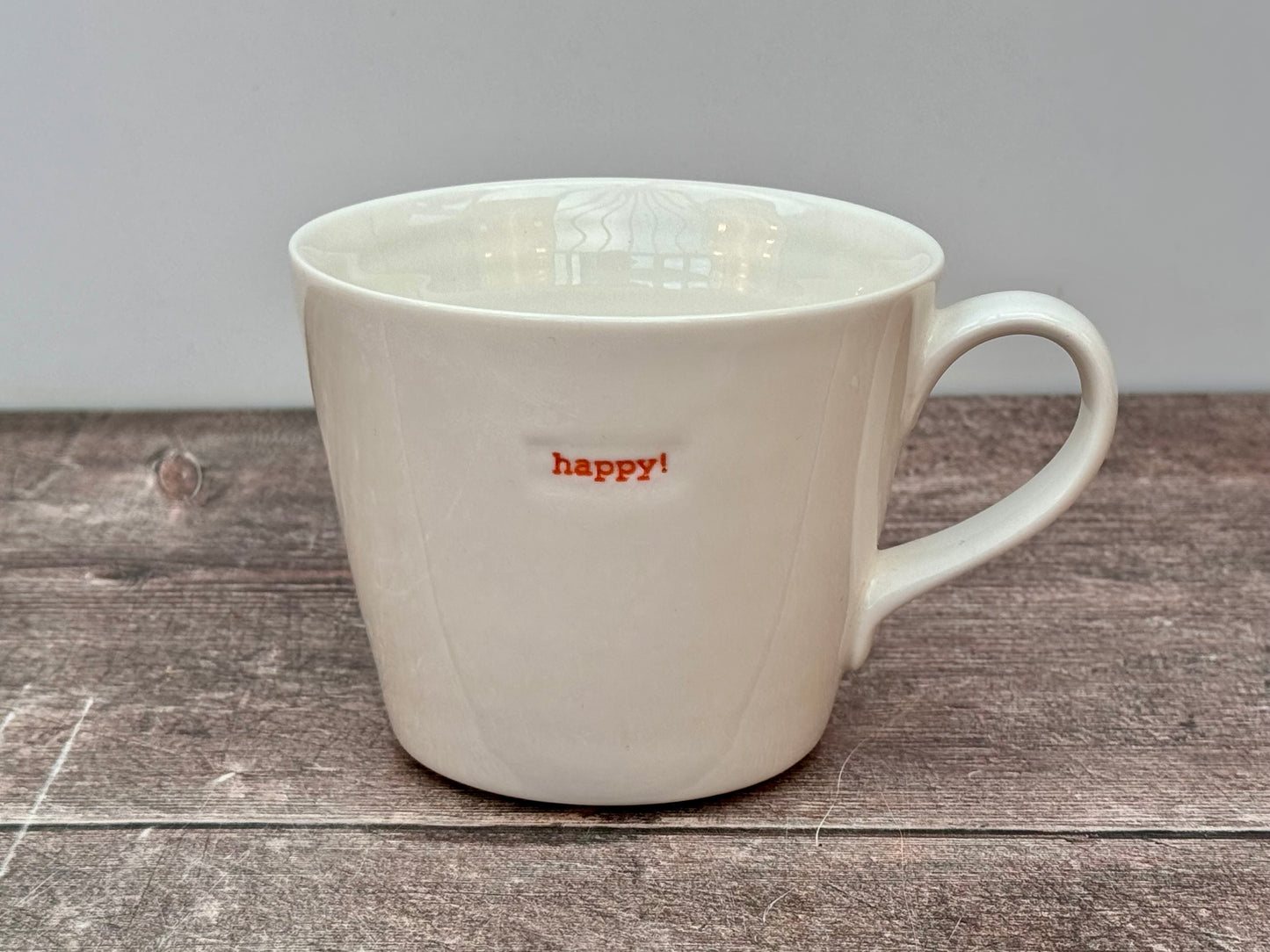 White ‘happy!’ Mug