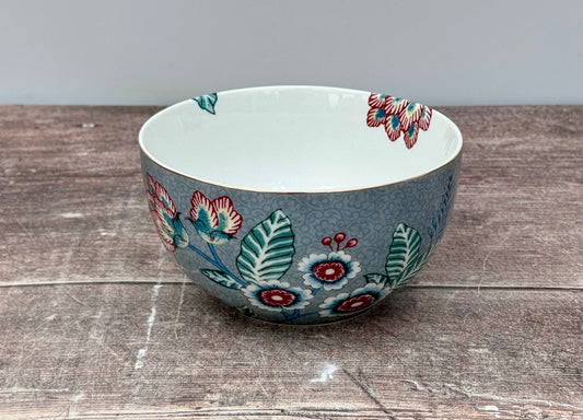 Blue Flower Patterned Bowl, 12cm