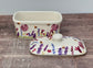 Bee and Flower Patterned Butter Dish