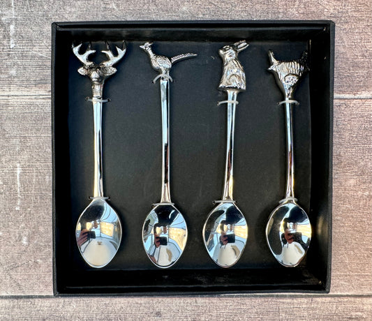 Set of 4 Country Animal Handle Tea Spoons