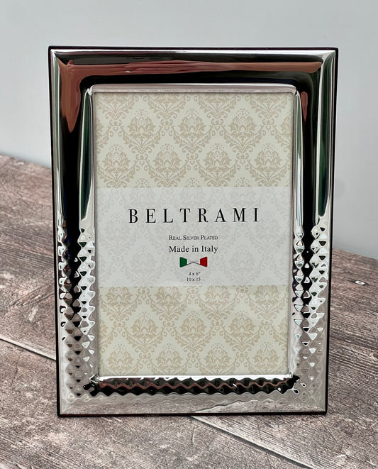 Beltrami Silver Plated Patterned Photo Frame 4 x 6, Design 2