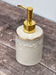 White and Gold Patterned Soap Dispenser