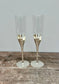 Silver Plated Heart Champagne Glasses, Box of 2