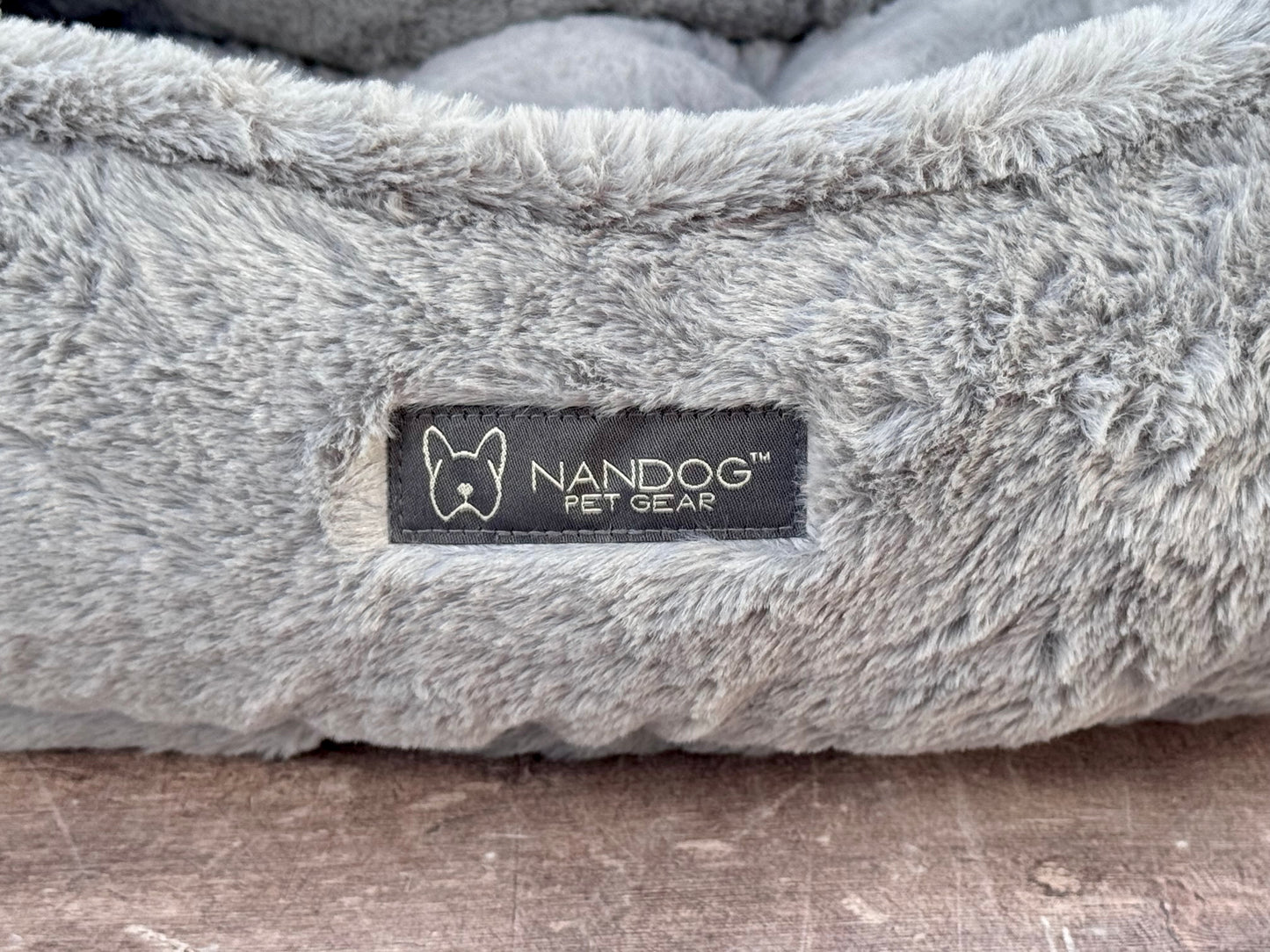 Nandog Pet Gear Light Grey Fluffy Soft Reversible Dog Bed, 52cm