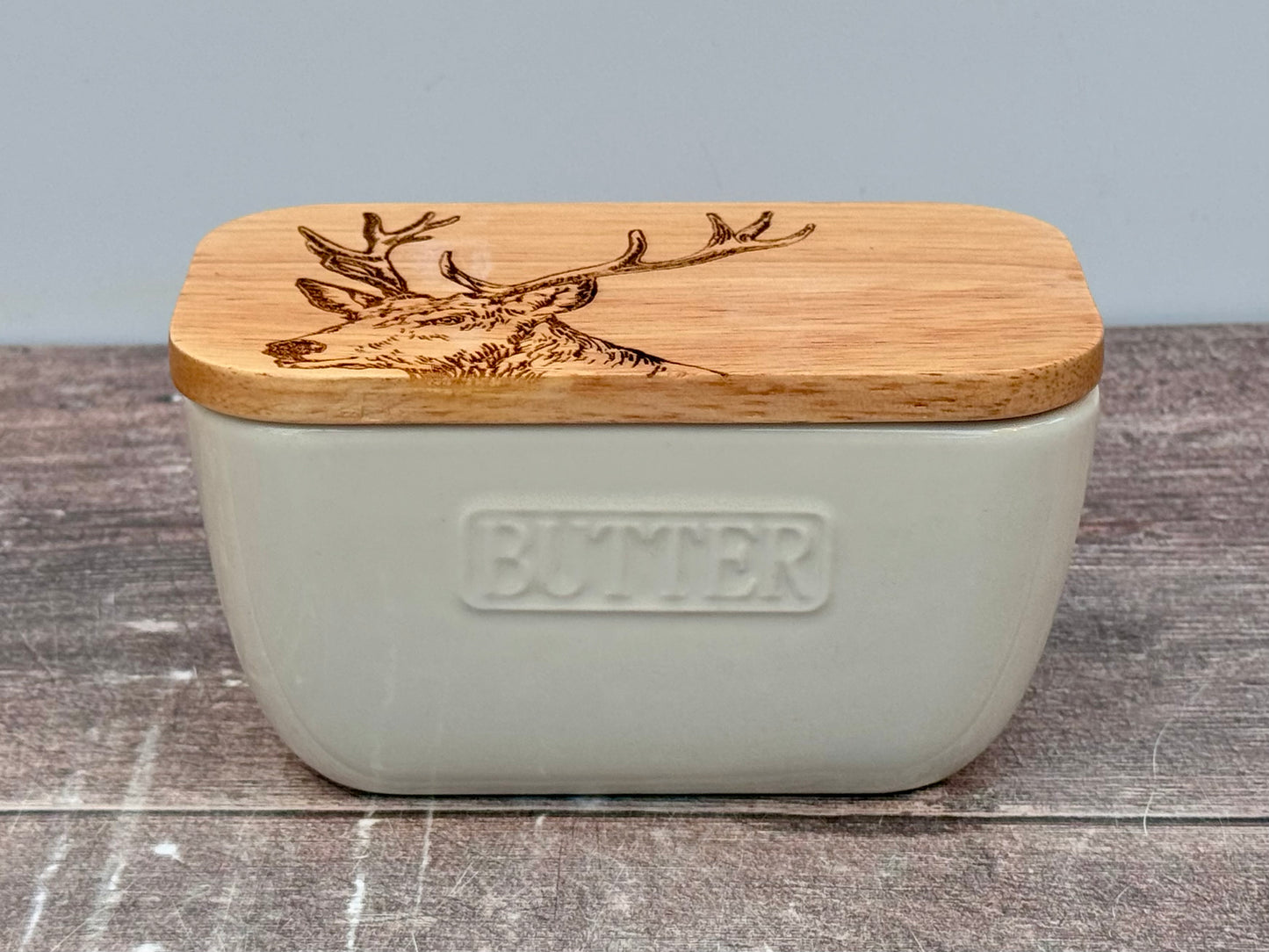 Stag White Butter Dish