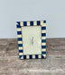 Natalini White and Blue Striped Photo Frame 4 x 6